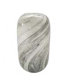 VASO DE VIDRO MARMORIZADO TRANSPARENTE