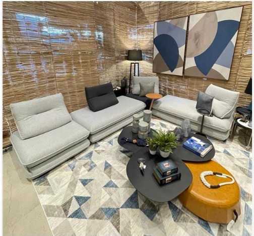 ESTOFADO FLOAT COMPONIVEL 386X289 LINHO CINZA/AZUL