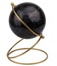 GLOBO DECORATIVO DE RESINA E METAL 19CM X 19CM X 25CM