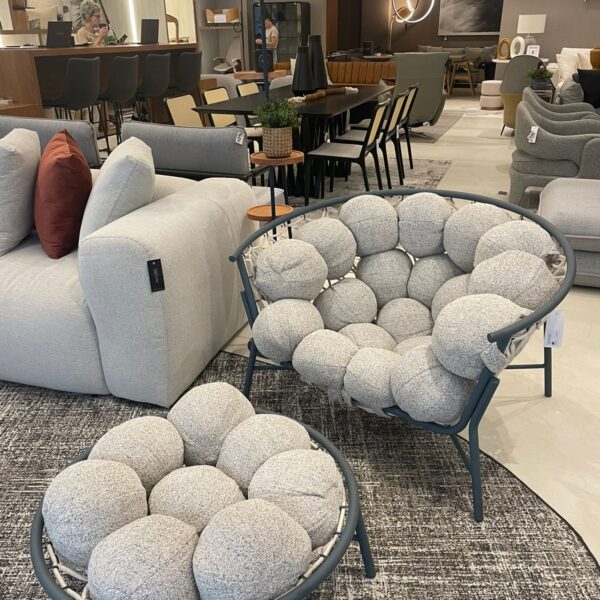 POLTRONA GUDE AÇO AZUL NEVOA TEC EVIGRA 80X90X100