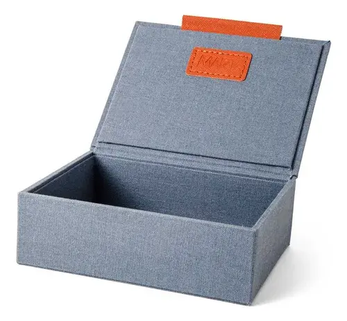Caixa em MDF com Revestimento em Linho Azul 5,5x15x12cm