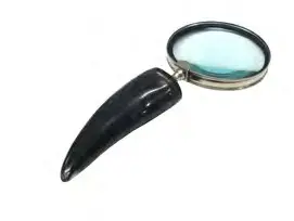 Lupa de Aumento de Metal Prata com Cabo de Resina Preto