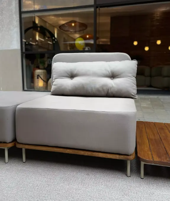 Poltrona Mino Alumínio Taupe Tec Panfen 85x85x85