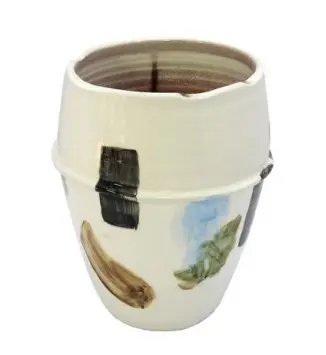 Vaso em Cerâmica Colorido Guache