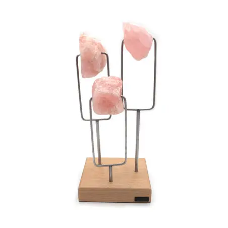 Escultura Pedra Triplo Quartzo Rosa -G
