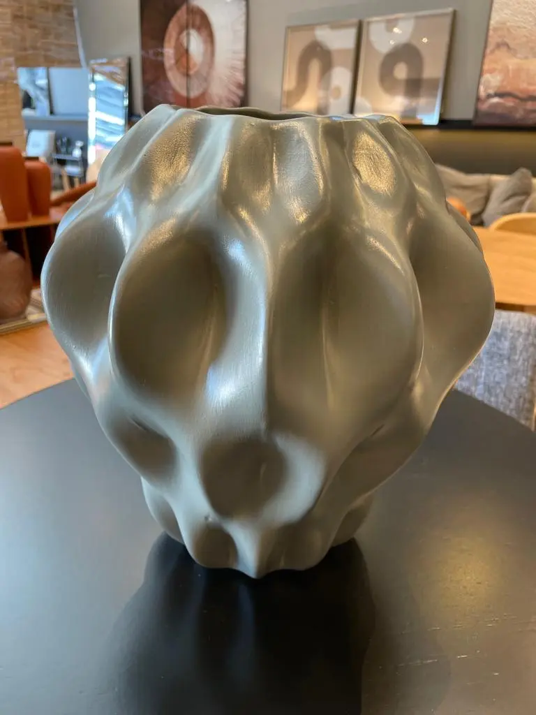 Vaso Ceram. Ondas Verde Musgo