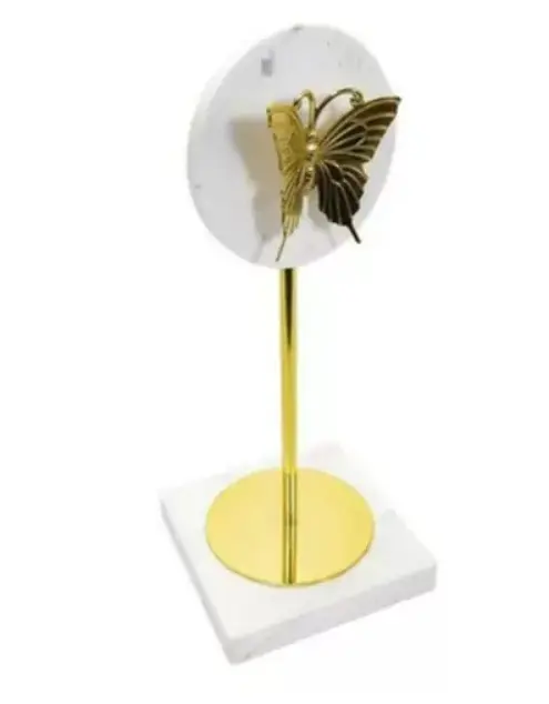 Escultura Borboleta em Metal e Mármore G
