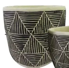 Cachepots de Cimento Preto e Branco