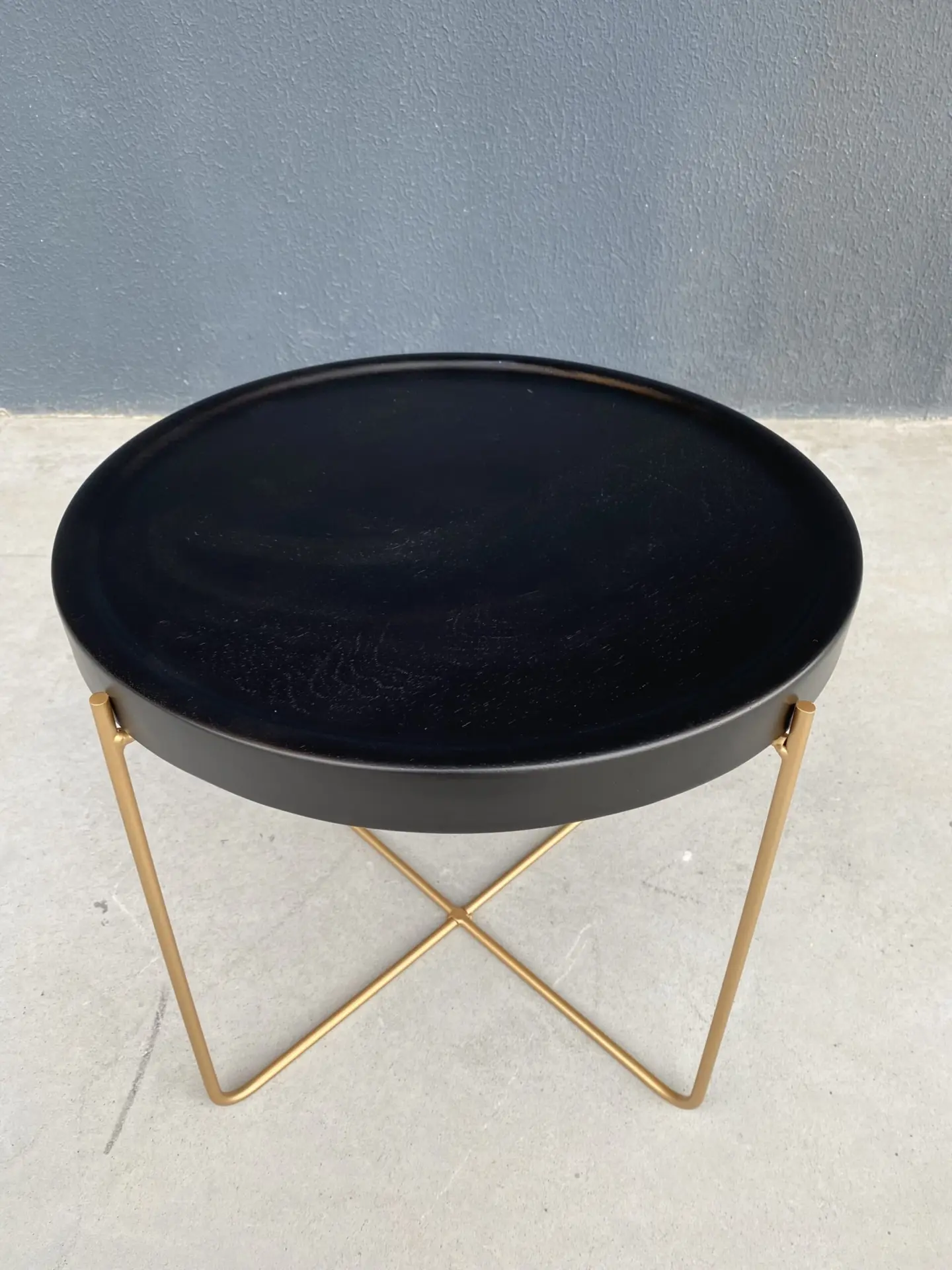 Mesa Lateral Vanda Baixa Ref 389B Base Champ/Tp Ebanizado
