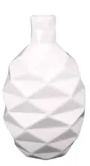 Mini Vaso de Cerâmica Branco 12cm x 12cm x 19,5cm